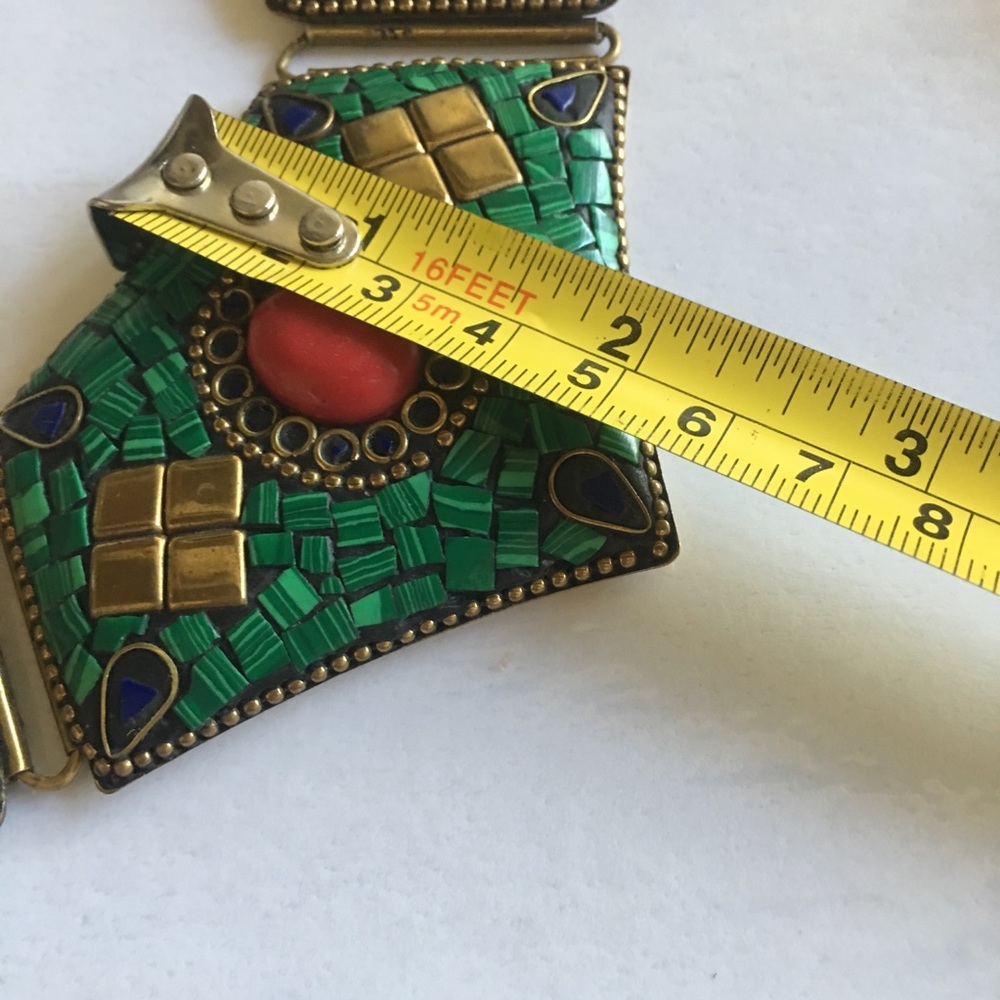 Boho Ethnic Statement Necklace Stone Chips - image 8